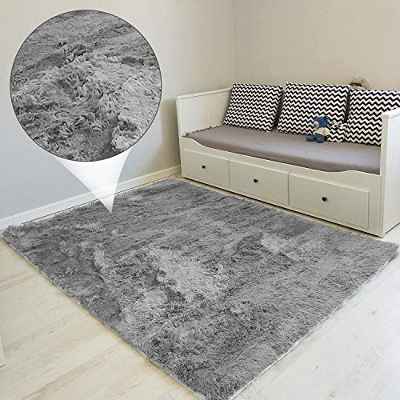 Alfombras Salon Grandes 200 x 300 cm - Pelo Largo Alfombra Habitación Dormitorio Lavables Comedor Moderna Vivero 1. Gris