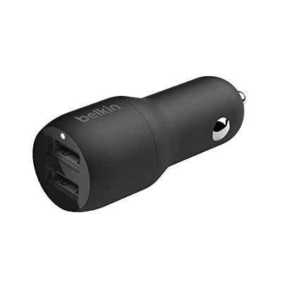Belkin cargador para coche doble USB de 24 W Boost Charge, para iPhone 12, 12 Pro, 12 Pro Max, 12 mini y modelos anteriores, cargador para coche para teléfonos Android