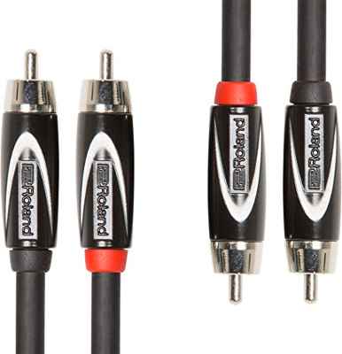 Cable doble de interconexión de la serie Black de Roland — Conectores RCA, 1,5 m de longitud - RCC-5-2R2R