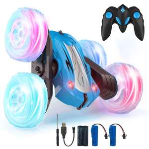 Coche Teledirigido con Luces Incluye Batería Recargable (Azul)