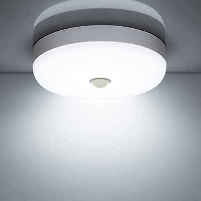 Combuh Plafones LED con Sensor de Movimiento，15w 1500LM 6500K Blanco Frío Redondo Lampara de Techo con Detector, Impermeabl IP56 Luz LED para Habitacion Balcón Pasillo Salon Cocina Baño Garaje