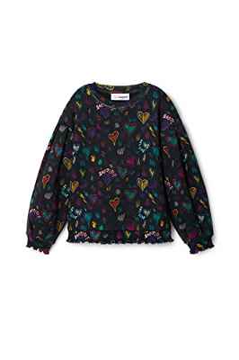 Desigual Sweat_Cristal 2000 Black Sudadera, Negro, S para Niñas