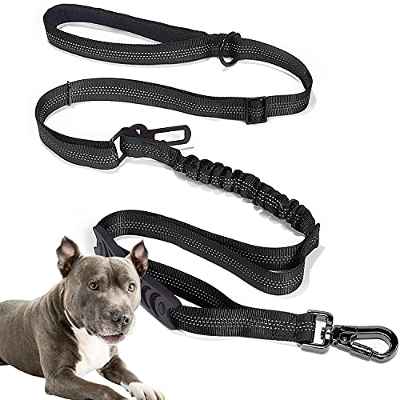 Edipets, Correa Antitirones Perro, Cinturon Compatible Coche, 1M / 1.4M, Reflectante, Mango Acolchado, para Perros Pequeño/Mediano/Grande (Negro)