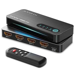 HDMI 2.1 Switch 3x1, AVIDGRAM 8K HDMI Conmutador 3 in 1 out con Control Remoto IR HDMI Swicther 4K 120Hz Auto Soporte 8K 48Gbps