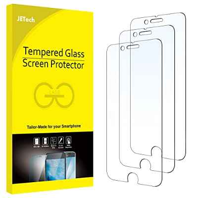 JETech Protector de Pantalla Compatible con iPhone SE 3/2 (modelo 2022/2020), iPhone 8, iPhone 7, iPhone 6s, iPhone 6, Cristal Vidrio Templado, 3 Unidades