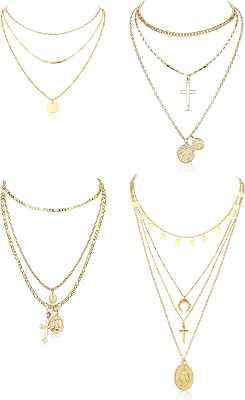 Juego de 4 colgantes bañados en oro