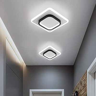 Lámpara de Techo Moderna, Plafon LED Techo acrílica 22W, Luz de Techo Forma Cuadrado, Iluminación para Pasillo Comedor Balcón, Blanco Frío 6000K, L24*W24*H5CM