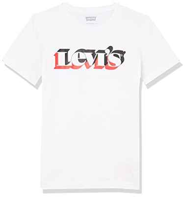 Levi's kids Lvb Short Slv Graphic Te Shirt Camiseta, Blanco, 16 años para Niños