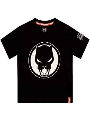 Marvel Black Panther Camiseta de Manga Corta para niños Negro 7-8 Años