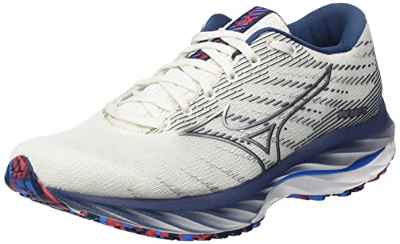 Mizuno Wave Rider 26, Zapatillas de Trail Running Mujer, Snow White/Silver/IbizaBlue, 41 EU