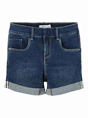 NAME IT Nkfsalli Dnmtasis 3470 Shorts Noos Pantalones Cortos, Dark Azul Denim, 146 cm para Niñas