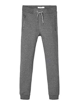 NAME IT Nkmhonk BRU Swe Pant Noos Pantalones, Gris (Dark Grey Melange), 104 para Bebés