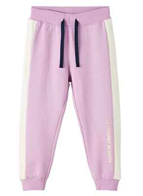 NAME IT Nmflarke Sweat Pant BRU-Pantalón para Mujer chándal, UVA Smoky, 110 cm para Niñas