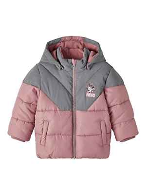 NAME IT Nmfmaren-Chaqueta Reflectante, Rosas Nostalgia, 110 cm para Niñas