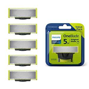 Philips OneBlade 5 Cuchillas de Recambio de Acero Inoxidable compatibles con todas las Maquinillas de Afeitar Eléctricas OneBlade