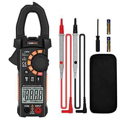 Pinza Amperimétrica AC / DC 0-600A, TANKOOL CM06 Pinza Multímetro Profesional, T-RMS, 6000 Cuentas