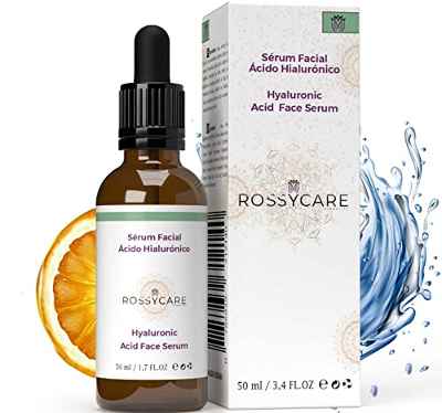 Sérum Facial Ácido Hialuronico Puro 100% - hecho en España - Vitamina C, E -Antiedad Suero Antiarrugas Antimanchas Piel Cara - Contorno de Ojos Antibolsas Antifatiga Mujer Hombre 50ml