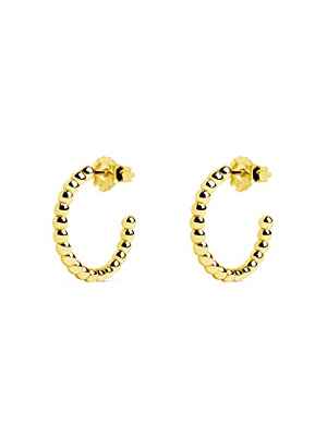 SINGULARU - Pendientes 19 Pebbles Oro - Pendientes en Plata de Ley 925 con Acabado Baño de Oro de 18 Kt. - Pendientes Cierre Tuerca a Presión - Joyas para Mujer