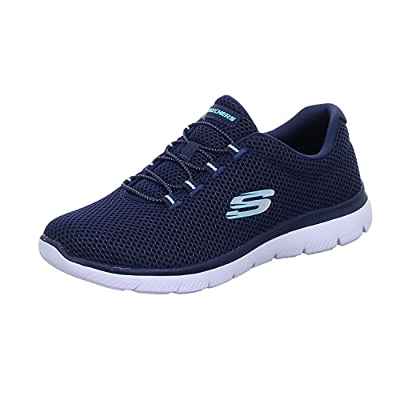 Skechers Summits, Zapatillas Mujer, Multicolor (Nvlb Black Mesh/Trim), 38 EU