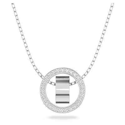 Swarovski Collar con Colgante de Aro Hollow para Mujer, con Cristales de pavé, Baño de Rodio, Colección Hollow de Swarovski