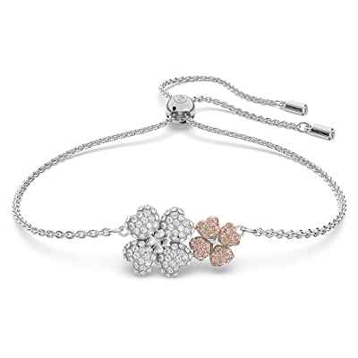 Swarovski Pulsera Latisha para Mujer, en Baño de Rodio, con Cristales Swarovski en Motivos Florales, Multicolor, Colección Swarovski Latisha