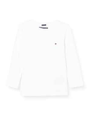 Tommy Hilfiger Boys Basic Cn Knit L/s Camiseta, Blanco (Bright White 123), 164 (Talla del Fabricante: 14) para Niños