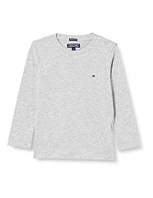 Tommy Hilfiger Boys Basic Cn Knit L/s Camiseta, Gris (Grey Heather 004), 152 (Talla del Fabricante: 12) para Niños