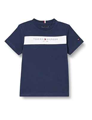 Tommy Hilfiger Camiseta Essential Colorblock S/S, Twilight Navy, 80 cm para Niños