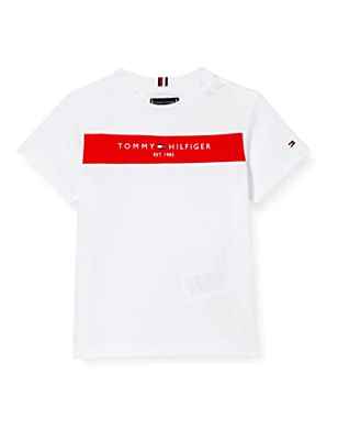 Tommy Hilfiger Camiseta Essential Colorblock S/S, White, 80 cm para Niños