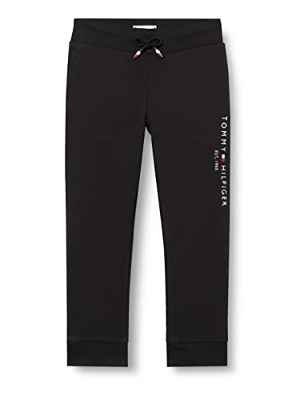 Tommy Hilfiger Essential Sweatpants Pantalones de chándal, Black, 16 Years Unisex Niños