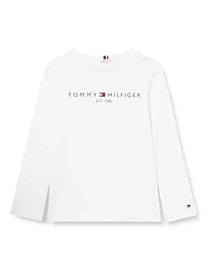 Tommy Hilfiger Essential Tee L/S, Camiseta para Unisex Niños, Blanco (White), 3 Años