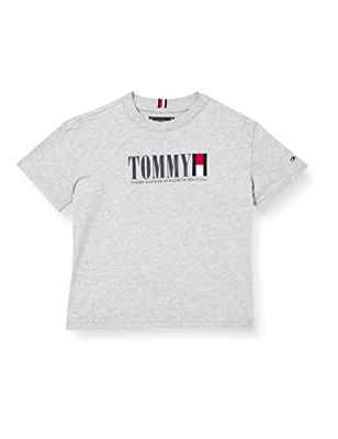 Tommy Hilfiger Tommy Graphic tee S/S Camisetas, Gris Brezo, 12 Años para Niños