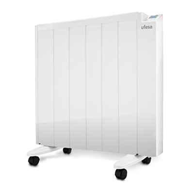 Ufesa EM1200 Emisor Térmico con 1200W de Potencia, 6 Elementos, 4 Modos: Confort, Económico, Anti-hielo y Stand-by, Temperatura ajustable de 5 a 35ºC, Display LCD, Programación Diaria y Semanal