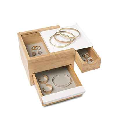 Umbra Mini Stowit jelwery caja, Natural/Blanco