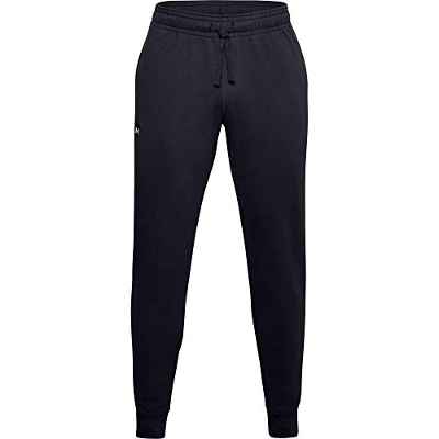 Under Armour Rival Fleece, pantalones de chándal hombre, Negro (Black / Onyx White) , L