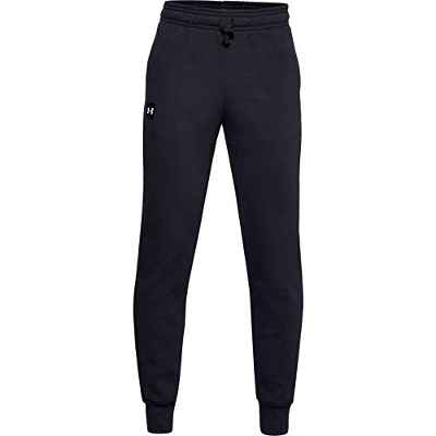 Under Armour Rival Pantalones de chándal de Forro Polar para niño, Not Applicable, Rival - Pantalones de chándal, Niños, Color Negro/Blanco ónix (001), tamaño Extra-Large