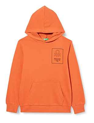 United Colors of Benetton Camiseta M/L 3J68C200V Sudadera con Capucha DE Manga Larga, Brick 06F, 130 para Niños