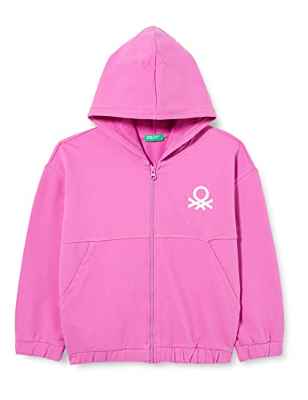 United Colors of Benetton Chaqueta con Gorra M/L 3GNSC500O Sudadera con Capucha DE Manga Larga, Púrpura 0K9, 130 para Niñas
