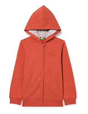 United Colors of Benetton Chaqueta con Gorra M/L 3JLXC501G Sudadera con Capucha, Ladrillo Rojo 1A1, 150 para Niños