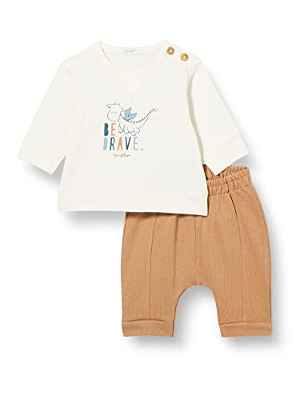 United Colors of Benetton Comp (Jerse+Pantalones) 3ATNA100X Conjunto DE Sudadera, Vainilla Multicolor y marrón 901, 82 Bebé-Niños