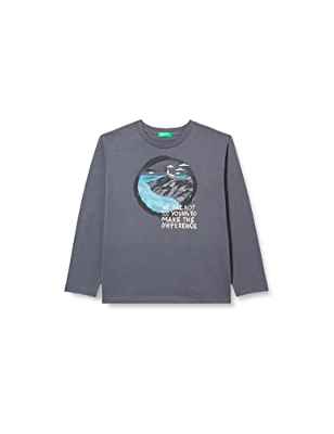 United Colors of Benetton M/L 3VR5C107V Camiseta DE Manga Larga, 23C Gris Antracita, 122 para Niños