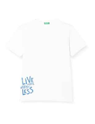 United Colors of Benetton T-Shirt 3I1XC100U Camiseta, Blanco 101, 140 cm para Niños