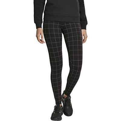 Urban Classics Ladies Check High Waist Leggings, Negro (Black/White 00826), 38 (Talla del Fabricante: Small) para Mujer